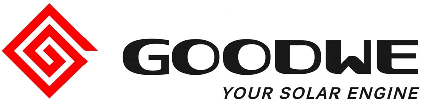 Das Bild zeigt ein Logo mit rotem Symbol und schwarzem Text u0022Goodweu0022.